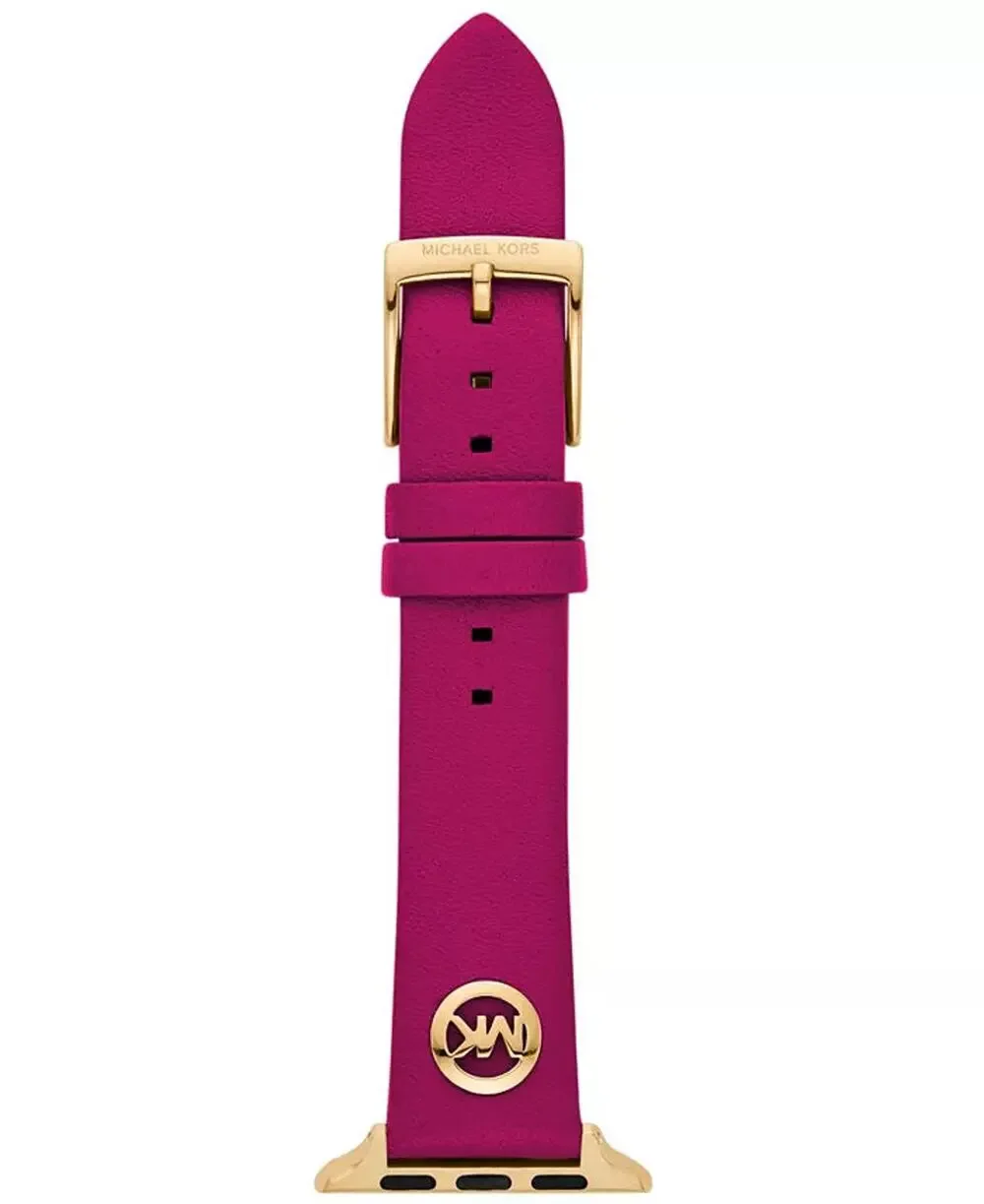 Michael Kors Women's Fuchsia Leather Strap - Fits All Apple Watch
